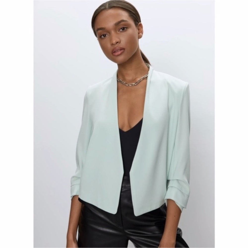 Babaton Power Short Blazer Jacket Aqua Essence Size 6